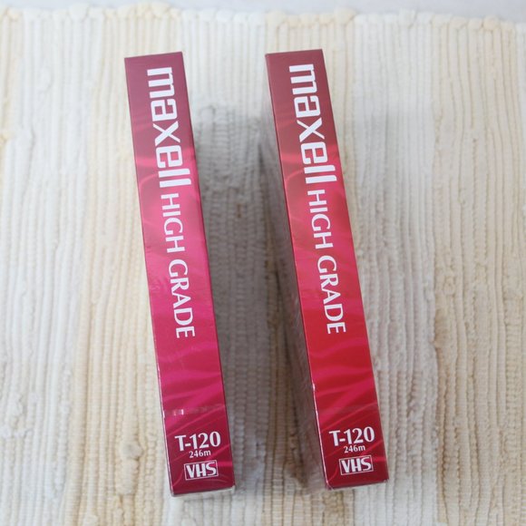 MAXELL LOT 2 T-120 HIGH GRADE 6 HOUR BLANK VIDEO CASSETTE TAPES VHS NEW-SEALED - Picture 3 of 9